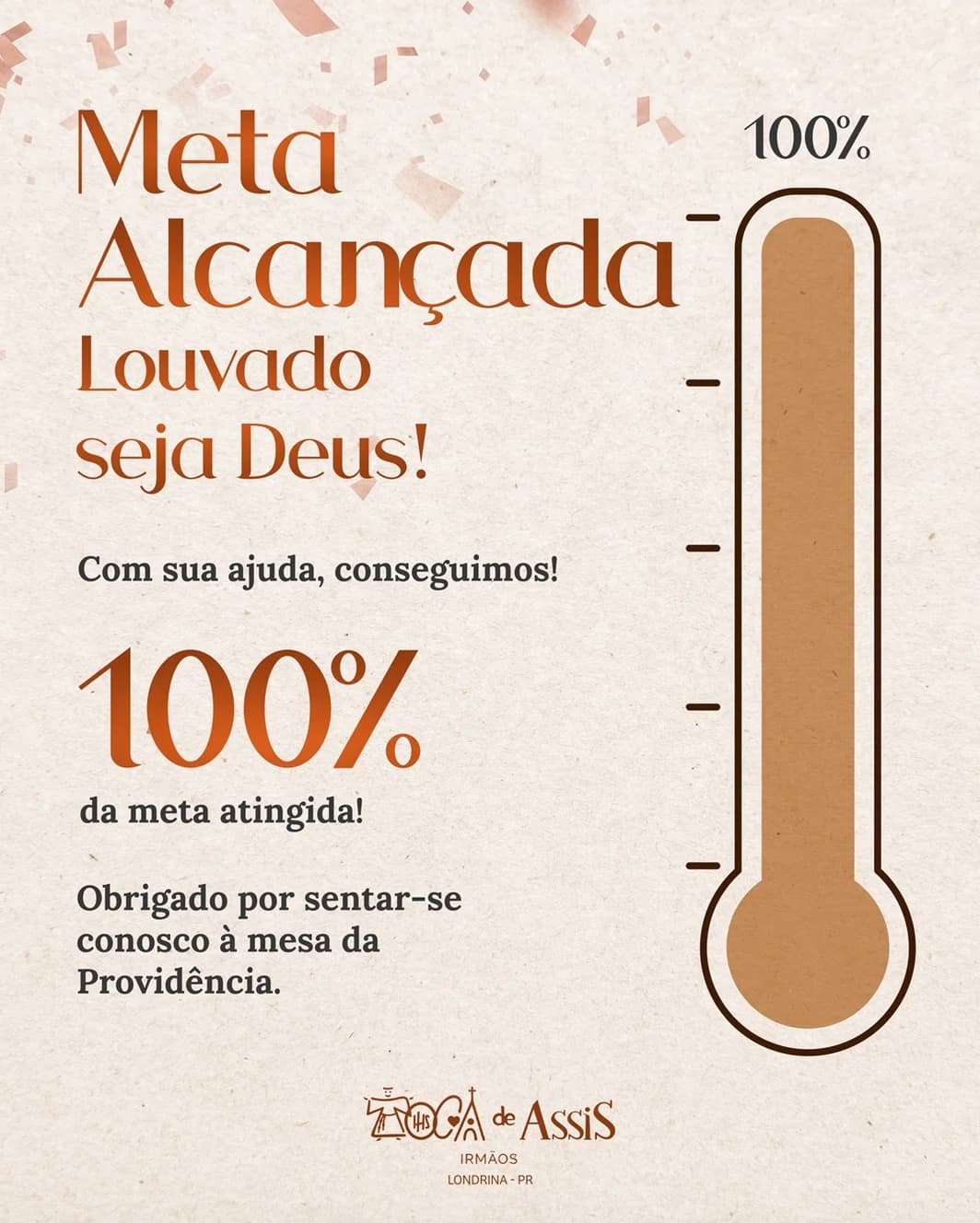 100% meta atingida – Campanha Reforma das Poltronas